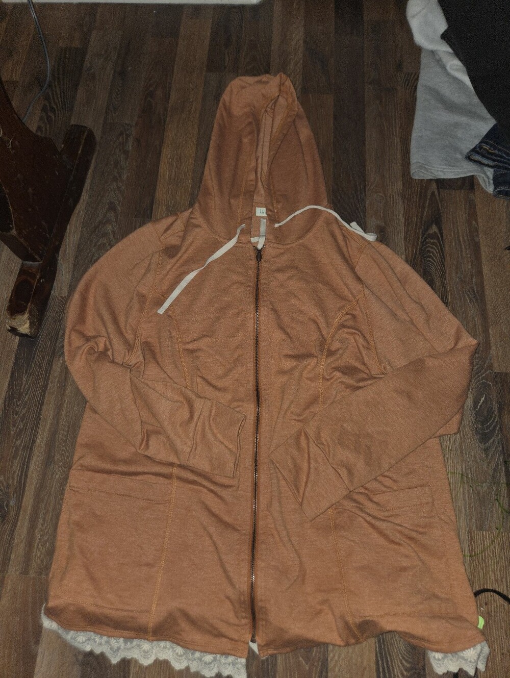 Women's Rust Zip-Up Hoodie Jacket Logo Lounge